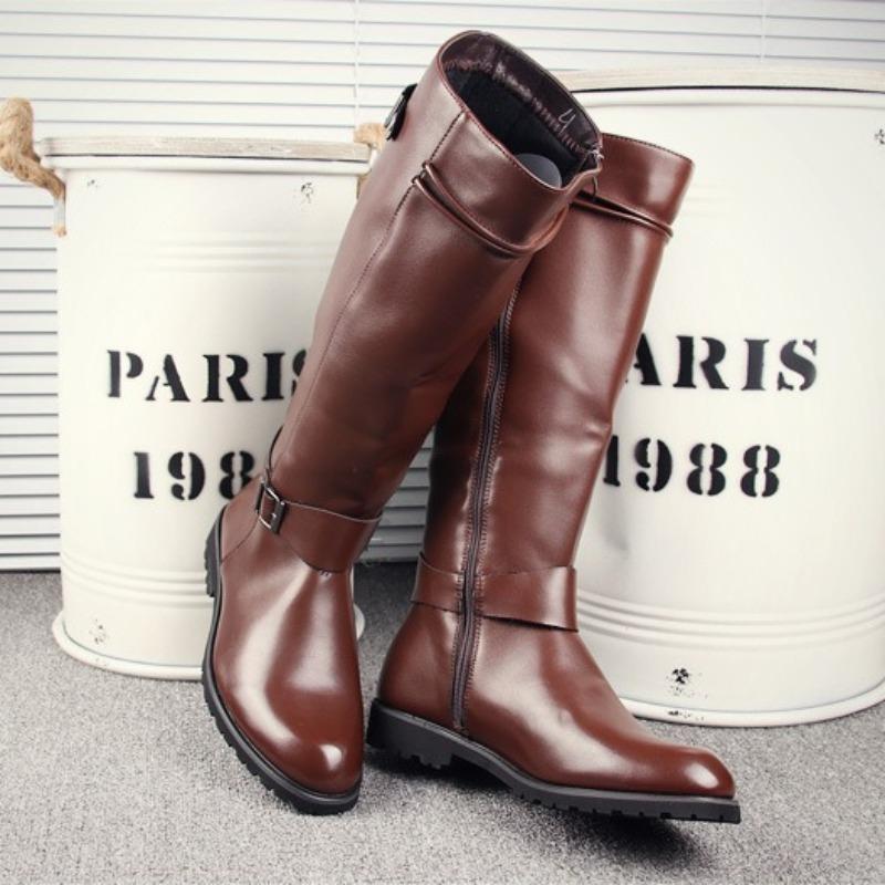 Autumn New High Quality Mens Long Boots British High-end Men Boots Designer Shoes Men Motorcycle Boots Knight Soft Leather Botas