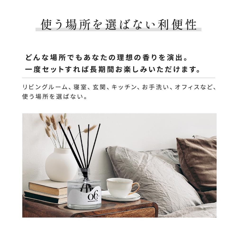 Your Sixs Reed Diffuser Champagne Musk 200ml with Sticks Months Supply Room Fragrance Air Freshener Present Birthday Gift [Fits Space] Approx. 2.5