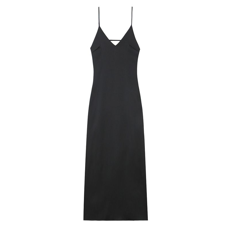 Kaslead New Women Clothes Western Style Silk Satin Texture Sleeveless Midi Dress 2452331 300