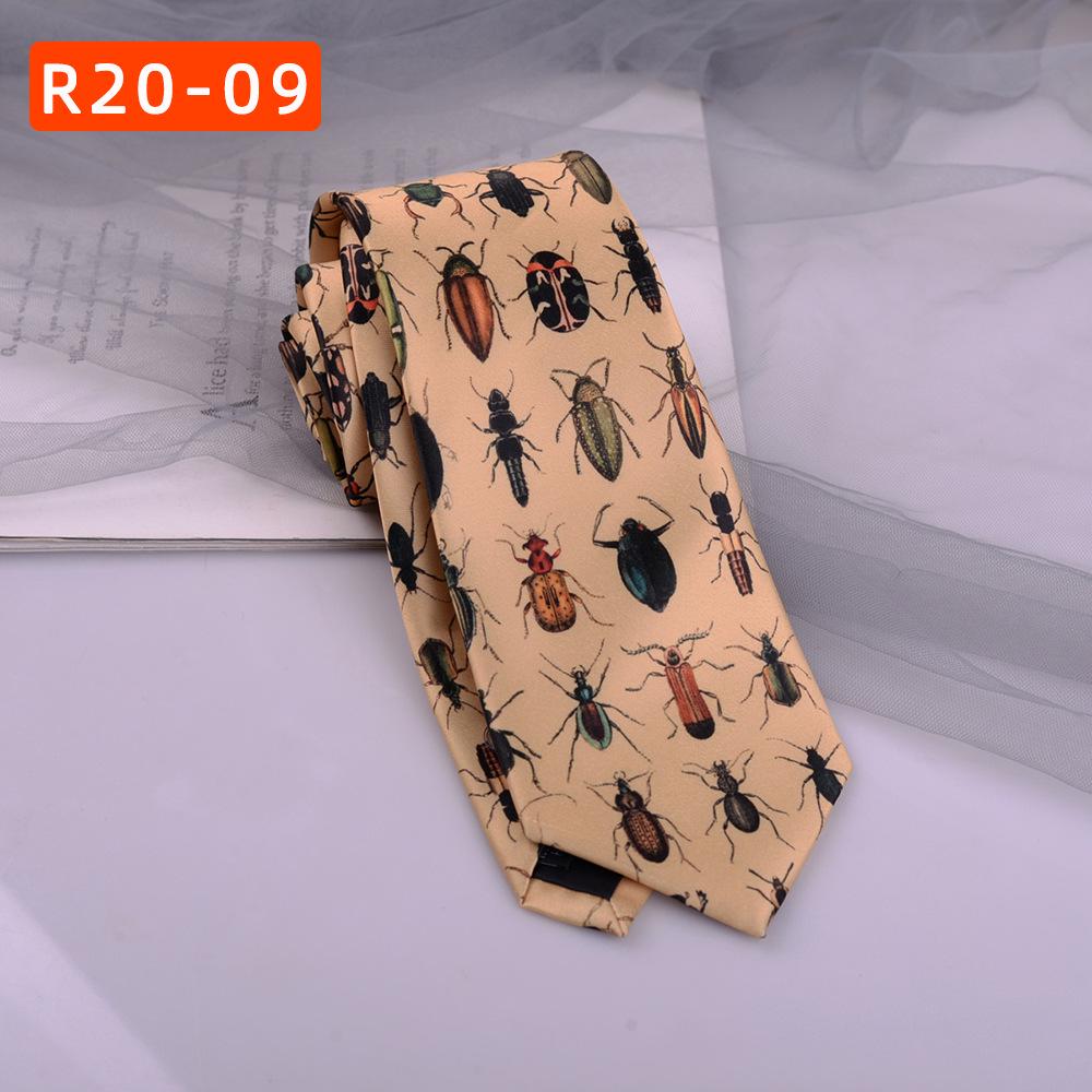 Retro Hong Kong Tie: Literary Casual Style with Animal & Floral Patterns for Men & Women