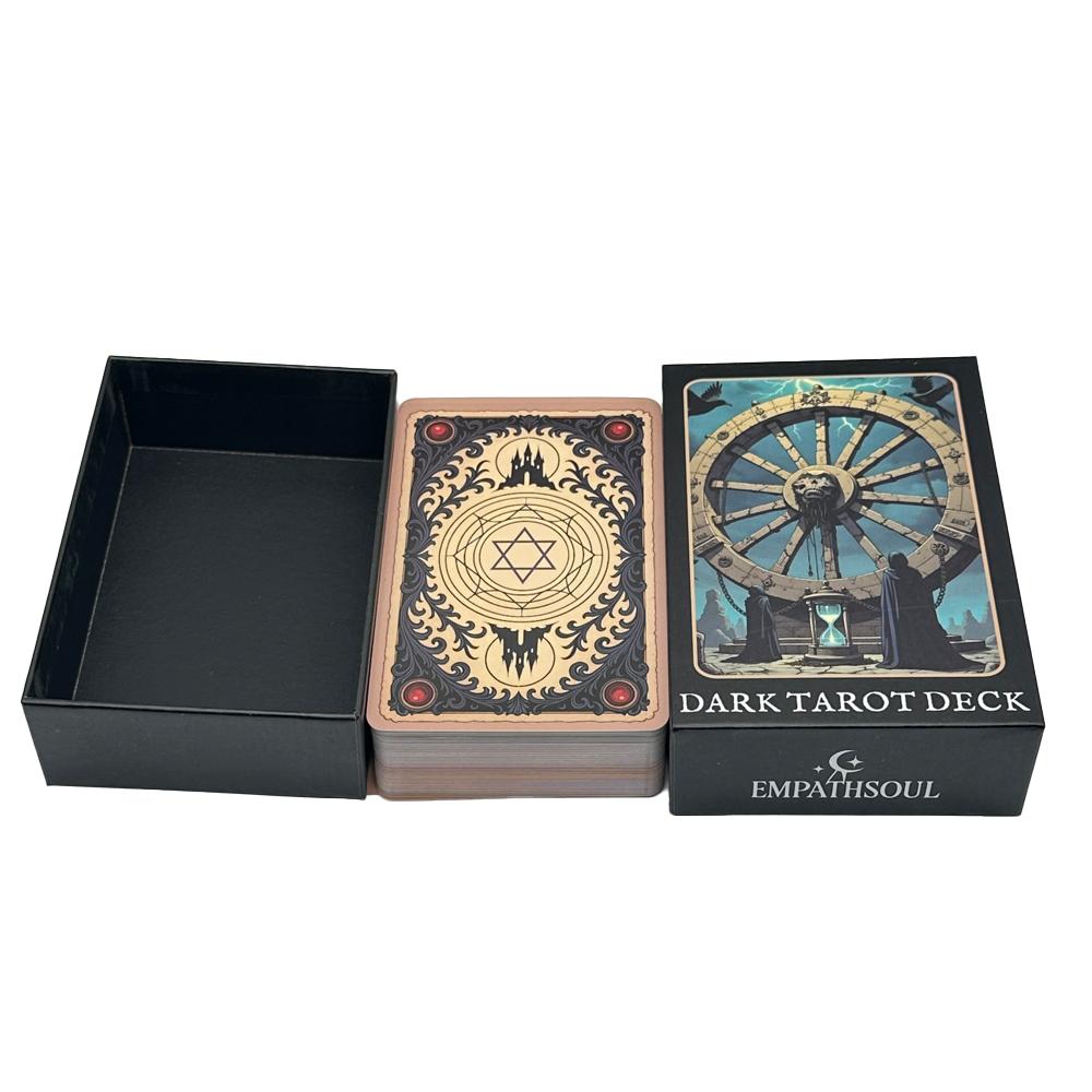 Dark Tarot Cards Set, Gothic Arcana Journey Classic Theme Deck, 78 Cards 13x9cm, Fortune-Telling & Divination Game