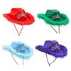 Wedding Party Cowgirl Hat for Bridal Wide Brim Teens RolePlay Cowboy Hat Fashion Music Festival Hat Rhinestone Crown Cap