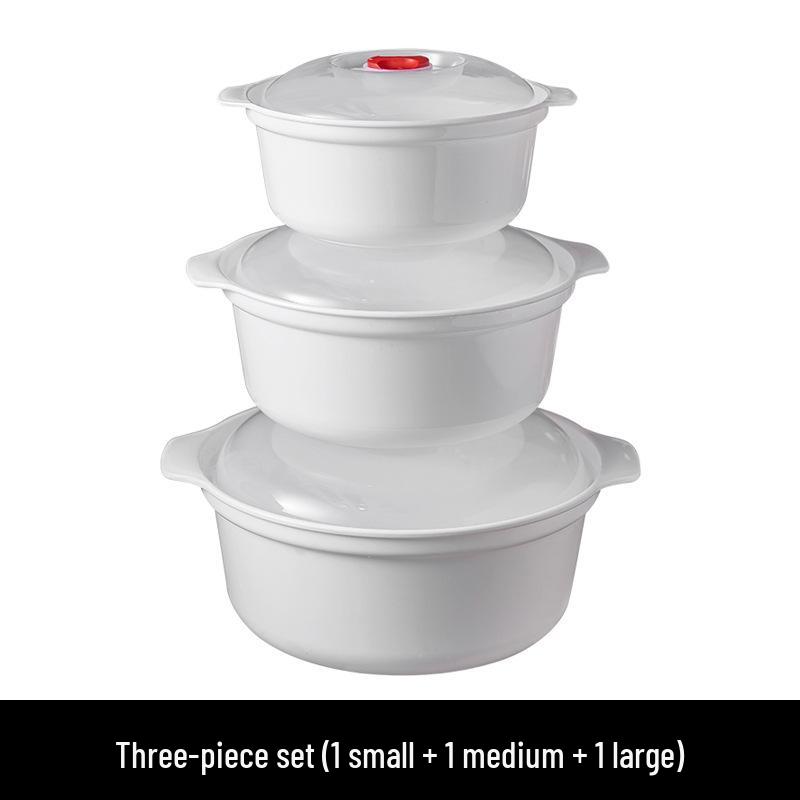 Round High-Temperature Resistant Microwave Lunch Bowl with Lid