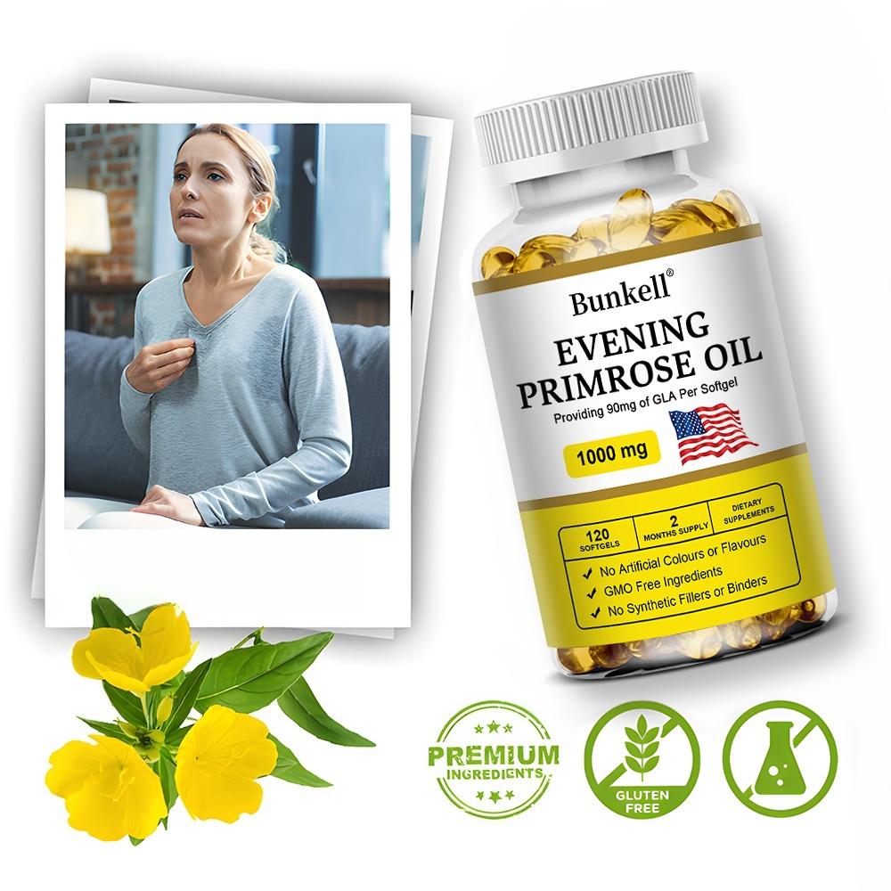 Olio di enotera 1000 mg Integratore alimentare, 120 capsule per flacone