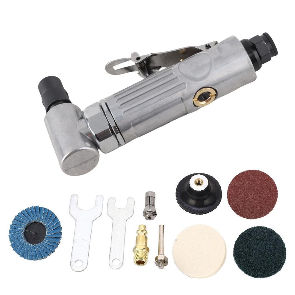 Pneumatic Grinding Set Right Angle Air Die Grinder 0.3HP Motor 1 4 1 8 Chuck Adjustable Speed