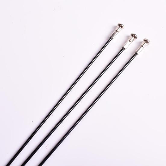 16Pcs 251mm-269mm MTB Mountain Bicycle Bike Wheel Steel Spokes Parts with Caps