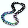 New 316L Stainless Steel Black and Iridescence Dual Hip Hop Bracelet Anklet
