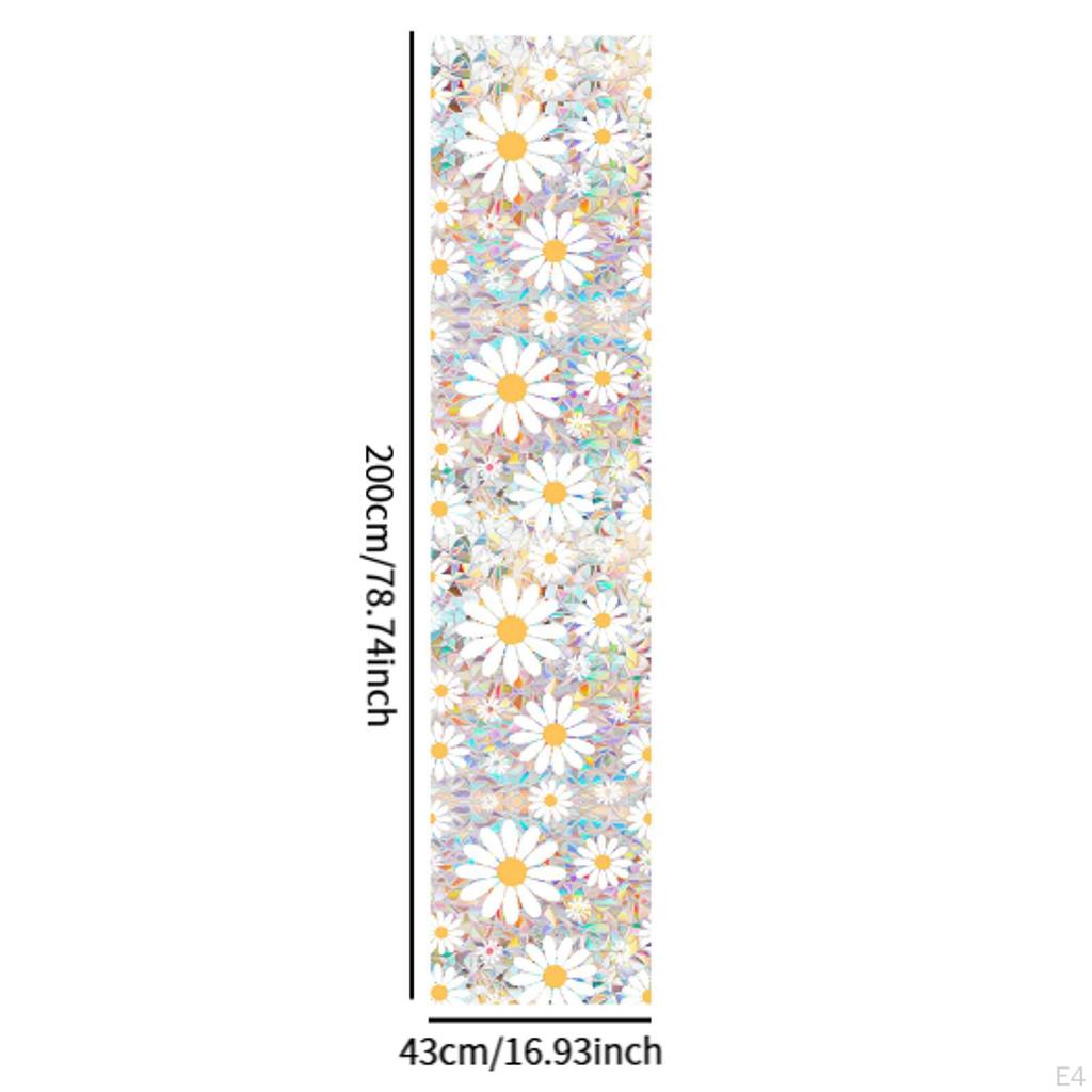 Daisy Flower Static Cling Film for , Nonadhesive Glass Decal Home Decor