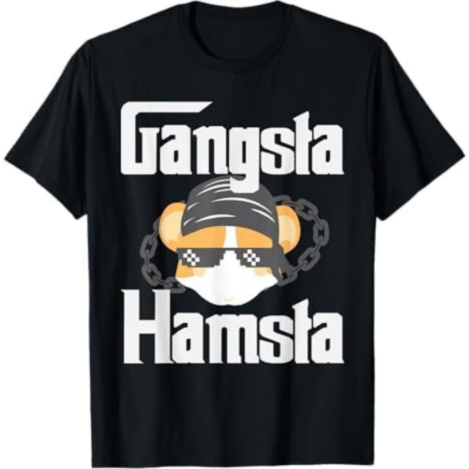Funny Hamster Pet - Gangsta Hamsta Hamsters T-Shirt DAT Mens Womens Tank Top Sweatshirt Hoodie Black S