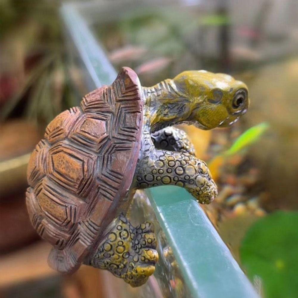Cute Simulation Turtle Hanging Pot 3-sided Small Turtle Ornament Cartoon Climbing Turtle Home Flower Pot Aquarium Decoration