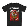 Vtg Sevendust Band Doppelte Schlange Baumwolle Schwarz Vollgröße T-Shirt