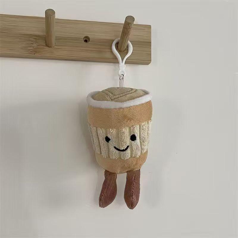 British Milk Tea Cup Cartoon Plush Pendant Cute Creative Keychain Doll Girl Book Packaging Decoration Doll