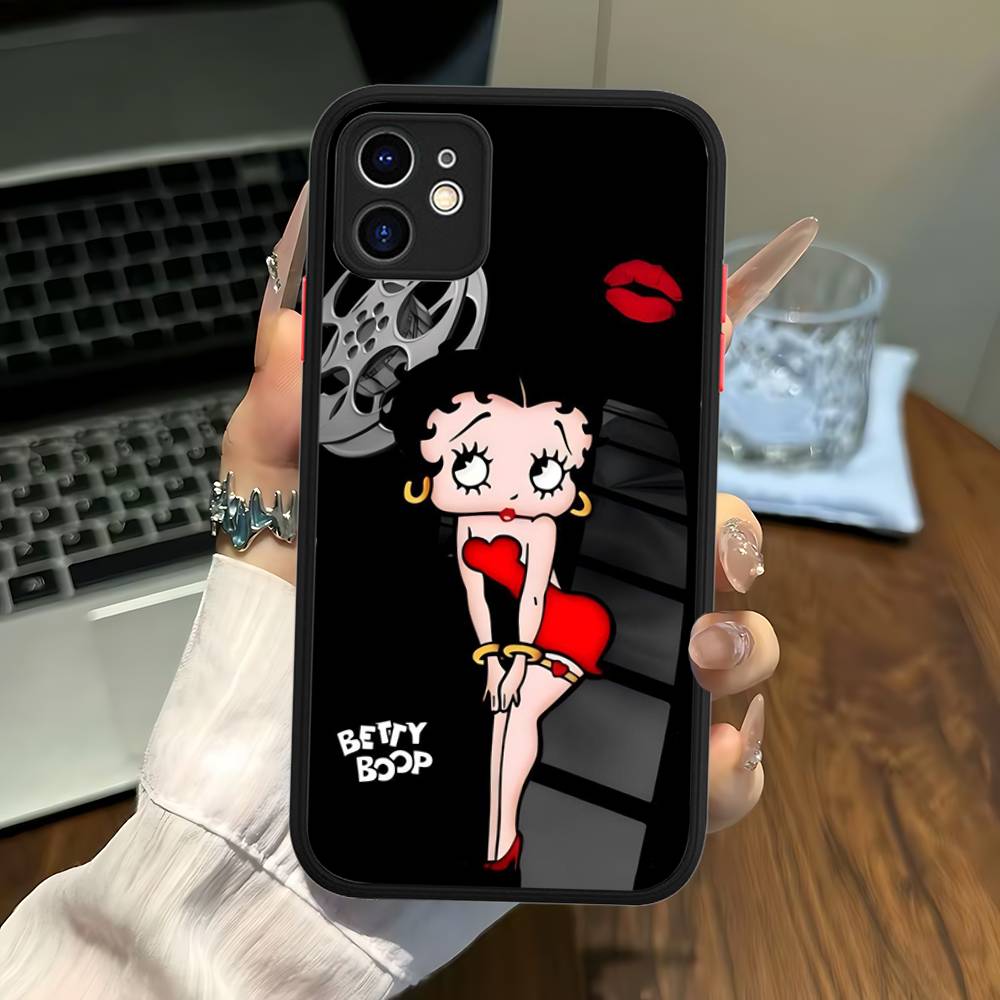 B-Betty-Cute-B-Boop Anime Phone Case For iPhone 16e 16 15 14 13 12 11 Pro Max X XS Max Plus Matte Clear