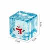 Christmas Theme Cube Squeeze Toy Stress Relief Transparent Block Pinch Toy  Office Desk Toy