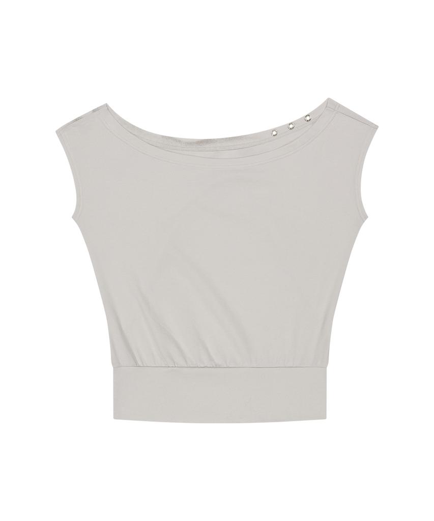 Aejeuyua Dolman Loose Crop T-Shirt Light Grey