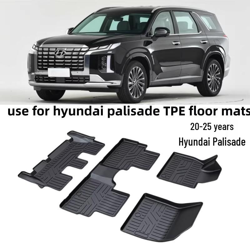 

Hyundai Palisade 2020-2025 3D All-Weather Trunk and Backrest Mat, Wear-Resistant TPE Floor Mats 2020-2025 Palisade 7/8-Seater Backrest Trunk Mat