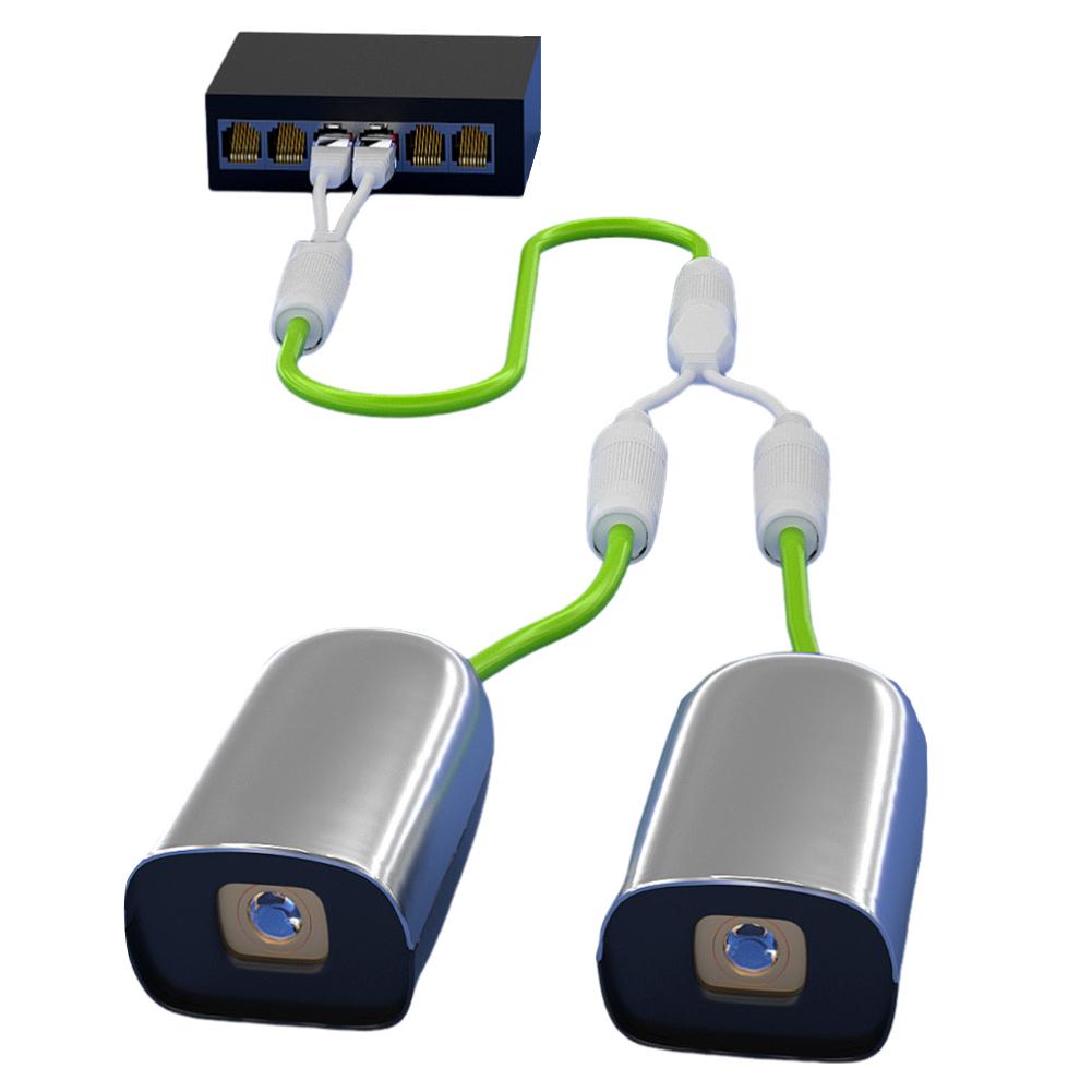 Waterproof POE Combiner Splitter Adapter POE Splitter 2-in-1 Network Cabling Connector Run 2 IP Cameras on 1 Network Cable