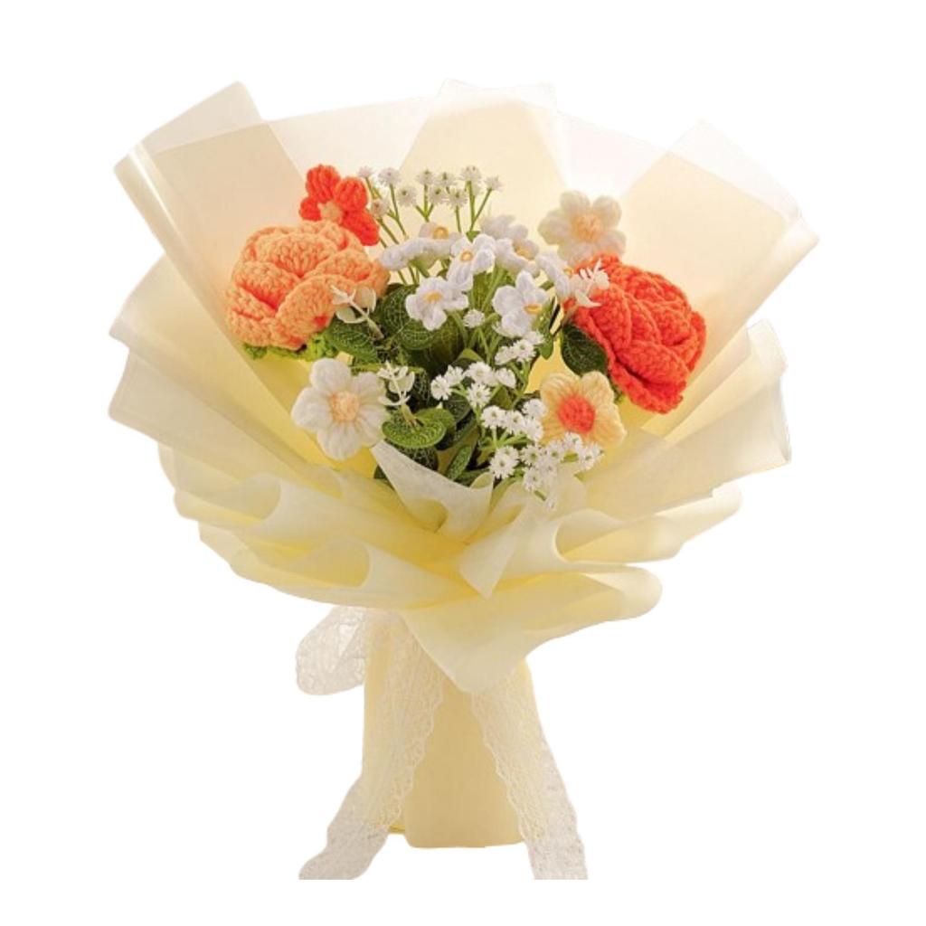 Crochet Flowers Bouquet Home Decor Gift for Mom Wife for Valentine’S Day Graduation Thanksgiving Mother Day Father's Day