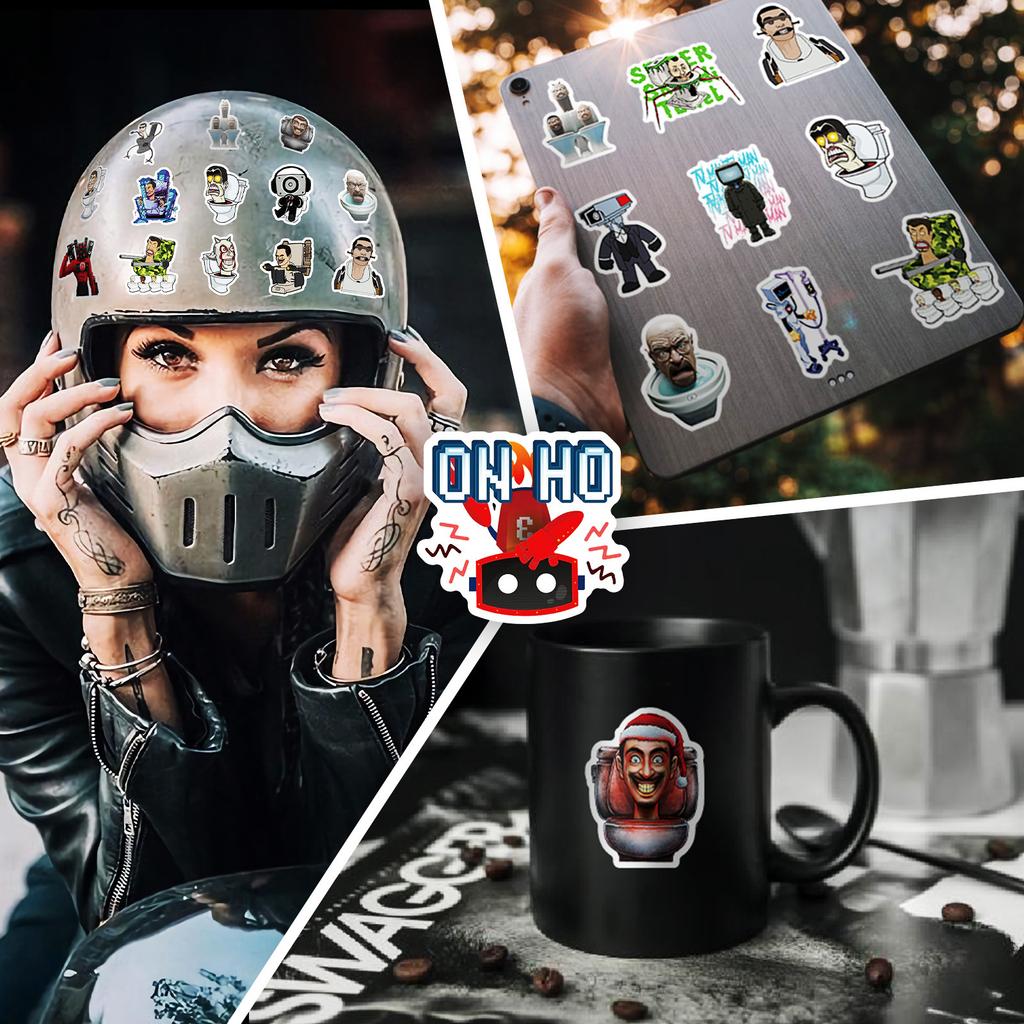 50 Spoof Toilet Man Stickers Personality Games Creative Toilet Man And Monitor Man Graffiti