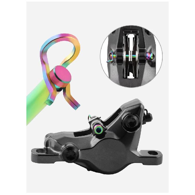 MUQZI 2pcs Titanium Bolts Bicycle Disc Brakes Caliper Lightweight Mounting Screws Road MTB Disc Brake Pad Bolts with Fixing Clip