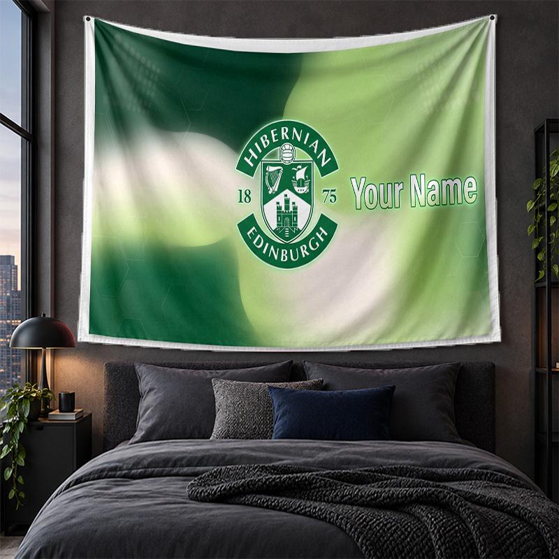 Personalized Tapestry Wall Hanging Hibernian FC Pattern Art Background Cloth