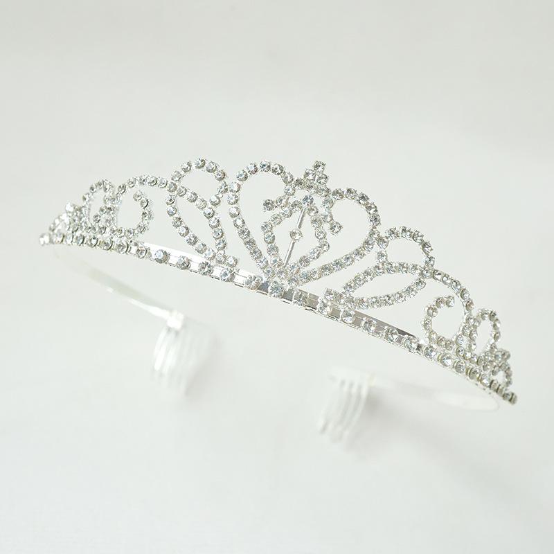 Summer New Water Diamond Crown Handcrafted Jewelry Crystal Headwear Bride's Crown Golden European and American Crown Headwear for Women