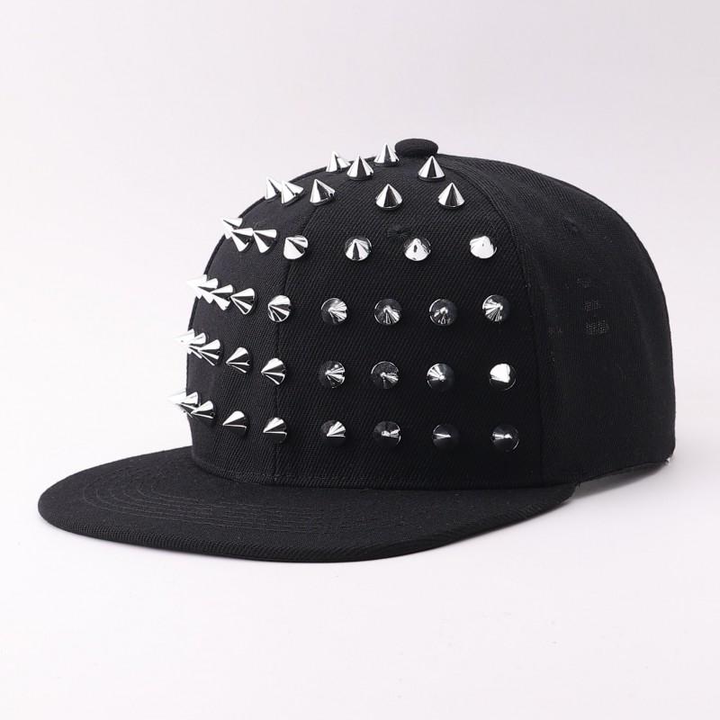 Rivet Baseball Cap Unisex Flat Brim Hip Hop Street Style Sun Hat Dance