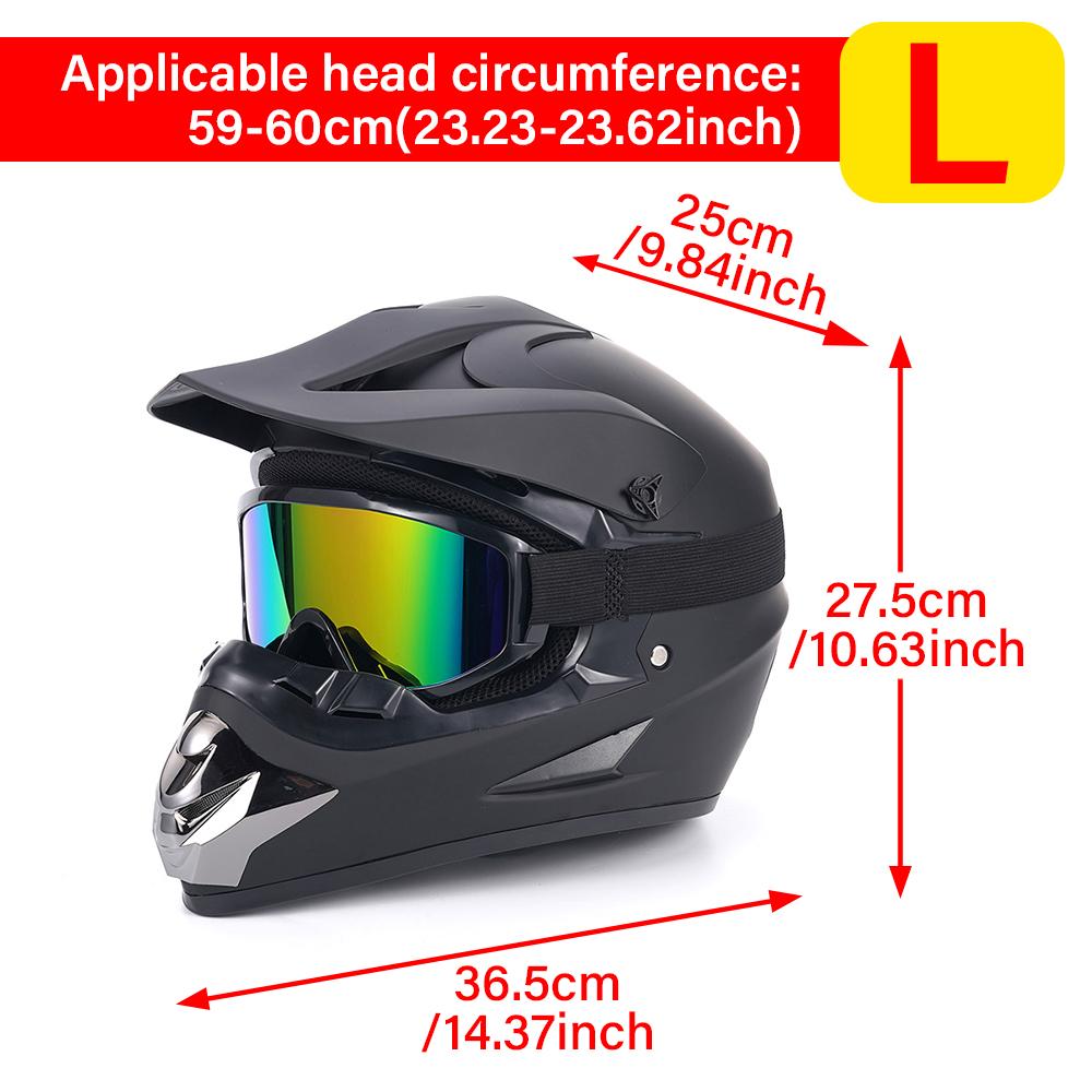 

Black Off-Road Motorcycle Helmet Atv Dirt Bike Utv Helmet with Goggles, Gloves and Mask, Including Four Models of S/m/l/xl