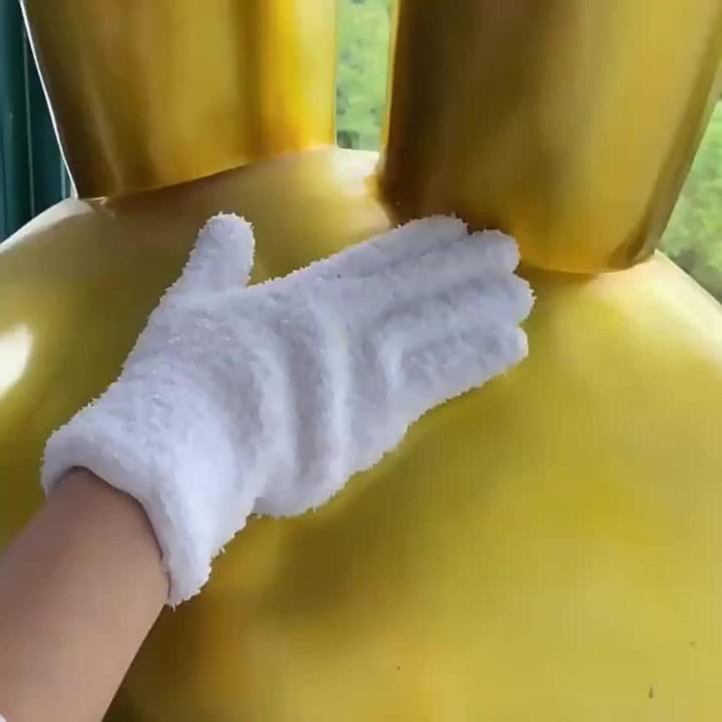 Ultra Fine Fiber Dust Removal Gloves - Coral Fleece Fabric, Elastic and Breathable, Easy To Clean Dust On Car, Boat and Plant Surfaces