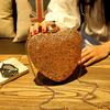Women's shoulder chain bag autumn and winter casual trend dinner bag heart-shaped diamond-encrusted mini bag