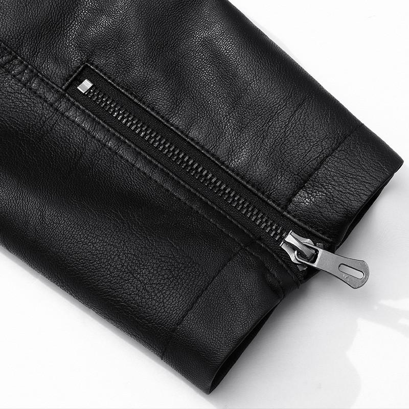 Mens Plus Size PU Leather Jacket Casual Business Style Loose Fit Warm Outerwear Daily Wear