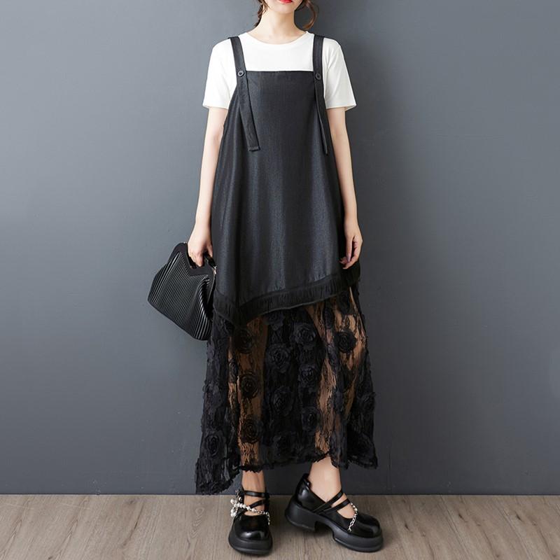 Vestido sin mangas con tirantes de talla grande vintage floral nuevo en vestidos para mujer casual holgado largo primavera verano otoño