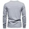 2023 Men's European & American Henley Collar Long Sleeve Solid Casual T-Shirt