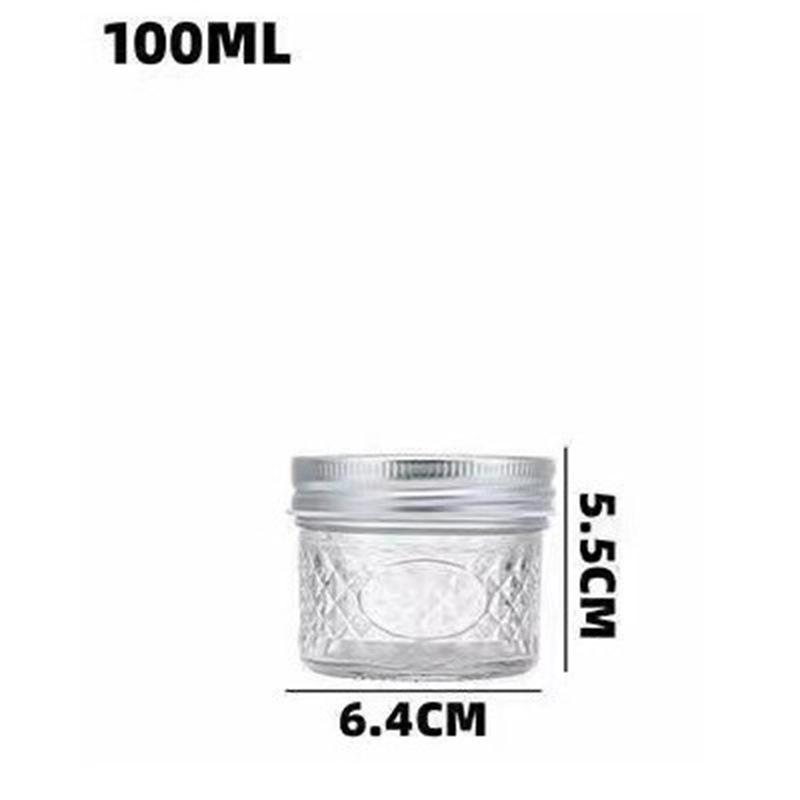 Borcan Mason din Sticlă Diamant pentru Caviar, Băuturi, Alimente Ușoare și Miere