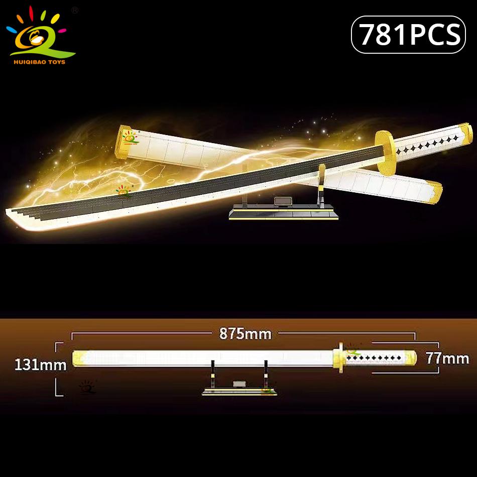 Samurai Sword Building Blocks Ninja Blade Katana Japanese Anime Butterfly Nichirin Knife Bricks Children Toys for Adult