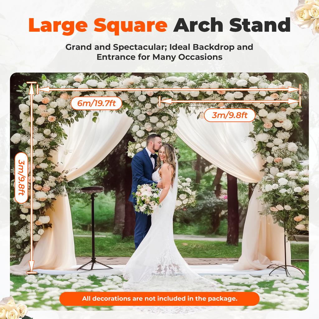 20ftx10ft Wedding Party Backdrop Stand Pipe Kit Curtain Frame Telescopic Square Arch Backdrop Stand