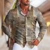 Trendy Men's Long Sleeve Shirt, Abstract Textured Pattern, Casual Fashion Essential.