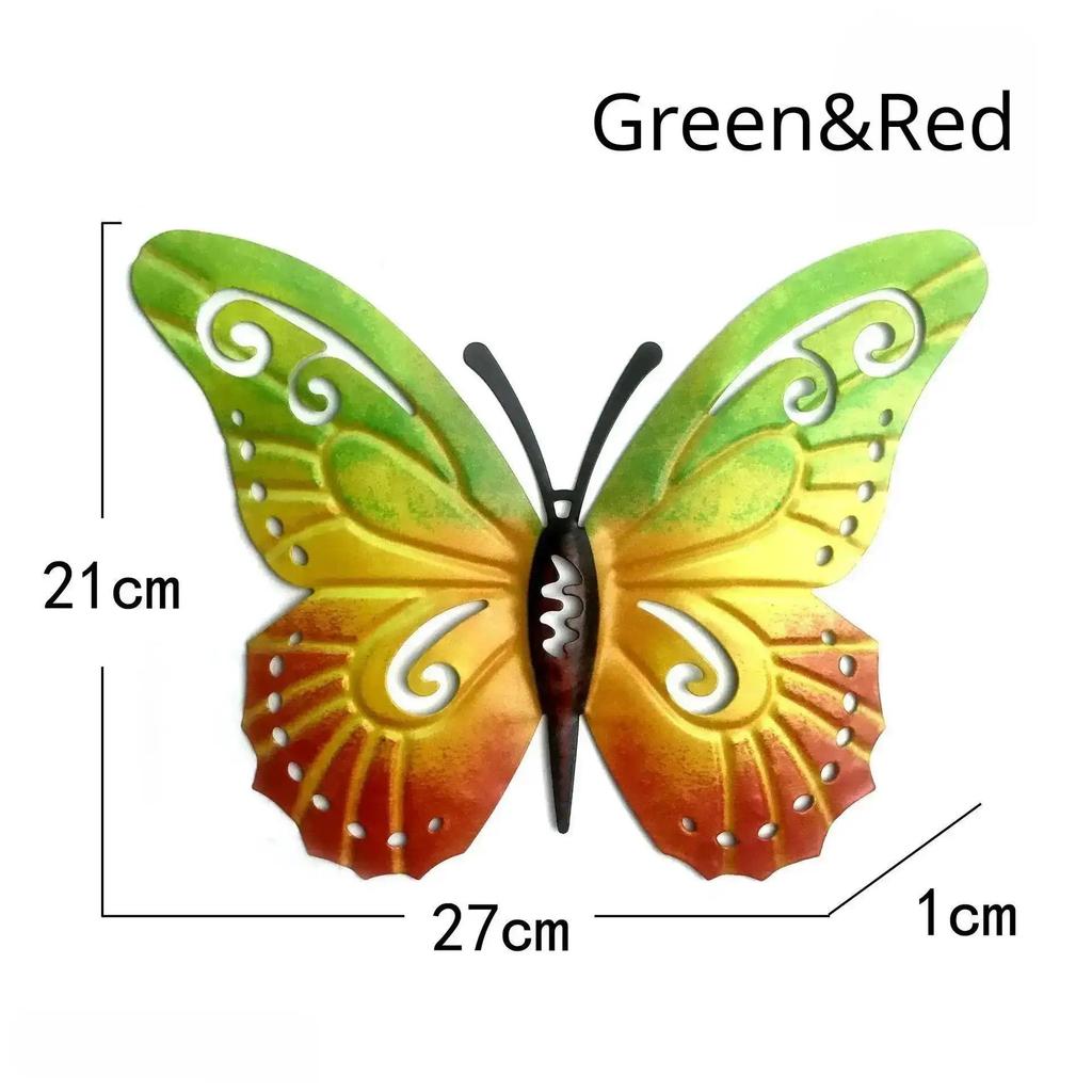 Metal Butterfly Wall Decor 7 Colors Butterflies Sculpture Iron Indoor Outdoor Hanging Wall Art For Garden Yard Fence Home Gift