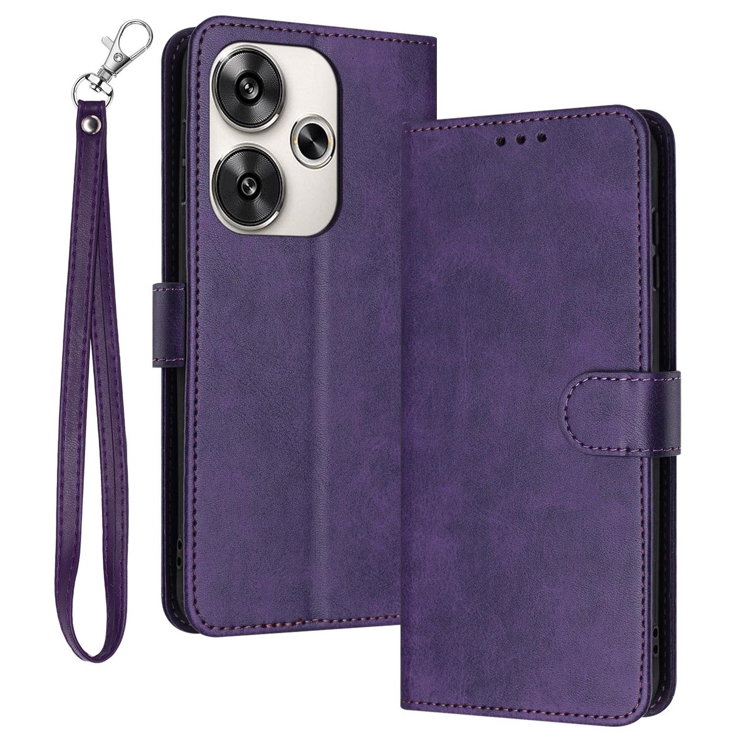 

For Xiaomi Redmi Turbo 3 5G/Poco F6 5G Case Stand PU Leather Wallet Flip Phone Cover Purple