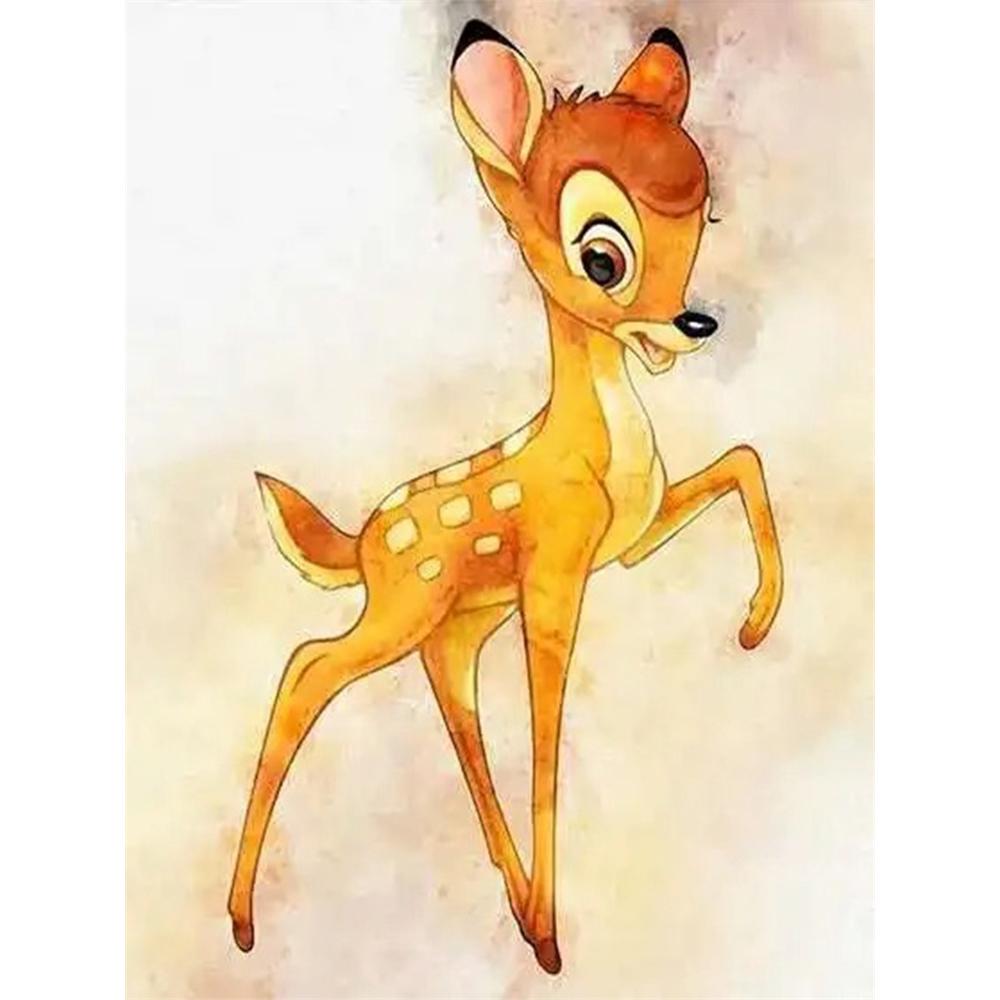 

Disney 5D DIY Diamond Painting Decorations Bambi Watercolor Style Healing Illustration Diamond Embroidery Rhinestone Cross Stitch Set Handmade Round 20x30cm