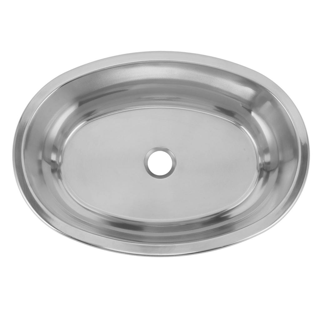 393x273mm Marine Boat Oval Sink with 40mm Drain Hole Stainless Steel Brushed for RV Yacht Motorhome
