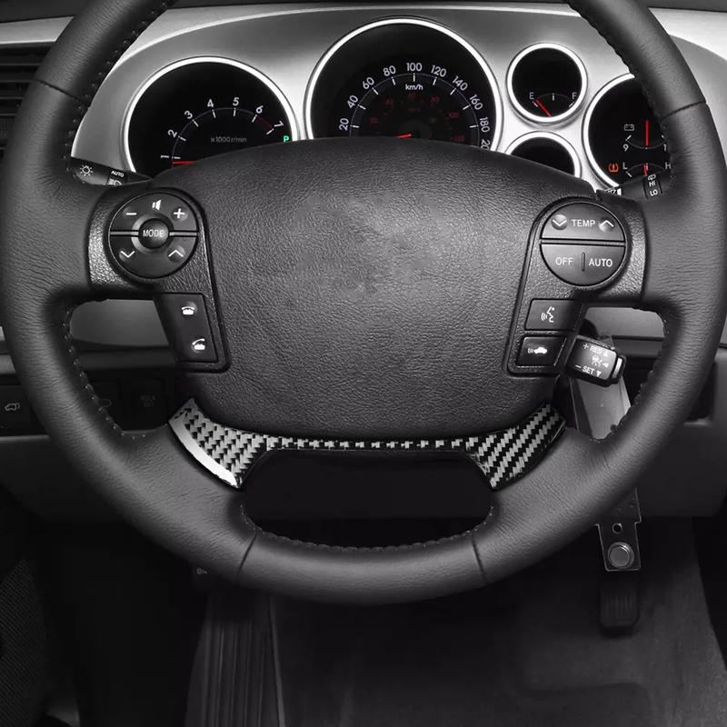 Carbon Fiber Car Accessories Driver Wheel Panel Modified Interior Trim Cover Soft Sticker For Toyota Tundra Sequoia 2007-2013