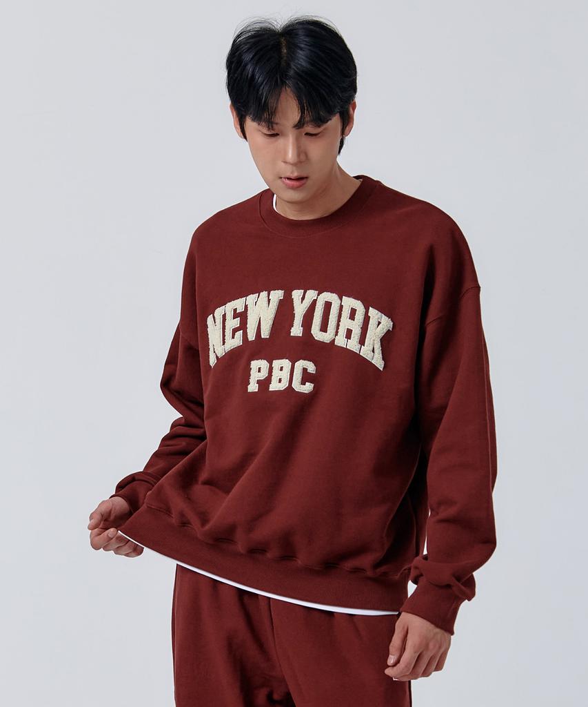 PAPERBOY Boucle New York Sweatshirt - Burgundy