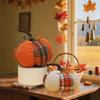 Festival Decoration Props Colorful Fabric Pumpkin Ornaments, Halloween Scene Pumpkin Dress Up