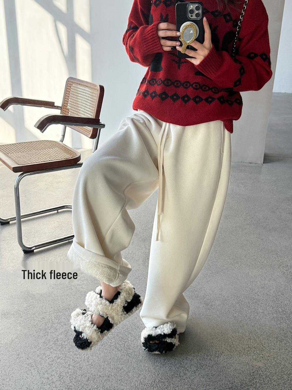

Wang Qizhi Thick Fleece Winter Sweatpants for Cold Weather, Elastic Waist, 5121 M (Recommended for 100-110 lbs)