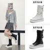 Leather Martin Boots Women's Spring and Autumn New Medium Tube Thick-soled Skinny Boots Breathable Versatile Women's Boots