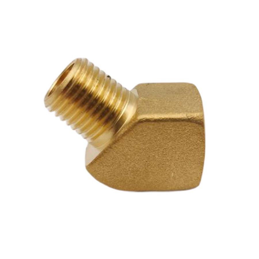2x Solid Brass Street Pipe 45 Degree Elbow 1/4" Male Female NPT Air Fuel Water
