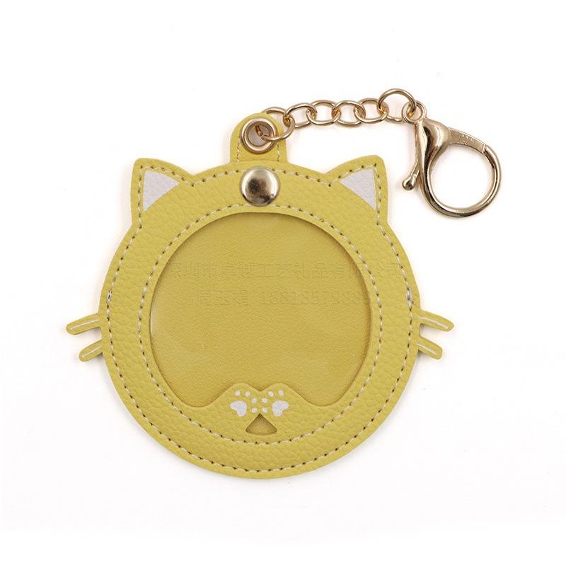 Kočičí taška s odznakem, ochranný kryt pro 58mm anime odznaky, klíčenka pro ženy, kožený přívěsek na klíče, auto, moto, přívěsek, dárek k narozeninám