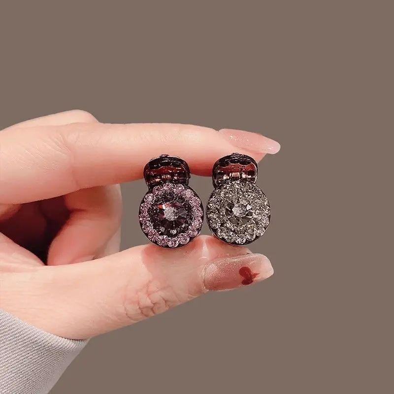 Mini Round  Hair Claw Retro Zircon Women Girls Claw Clip Small Hairpins Hair Crabs Girls Hair Accessories