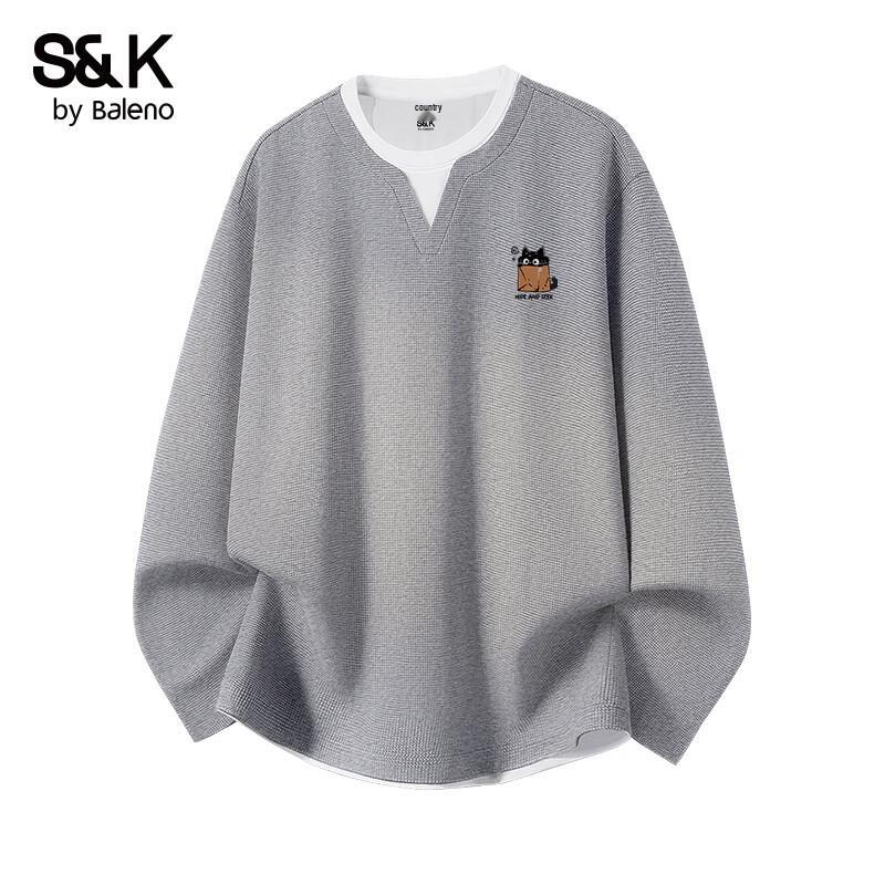 

Baleno Men s Waffle Knit Faux Two-Piece Long-Sleeve T-Shirt 3XL